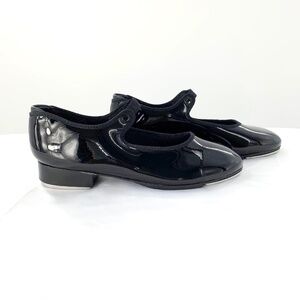 Capezio Women Tap Shoes Black Patent Mary Jane Slip On Vegan Leather Sz 8M